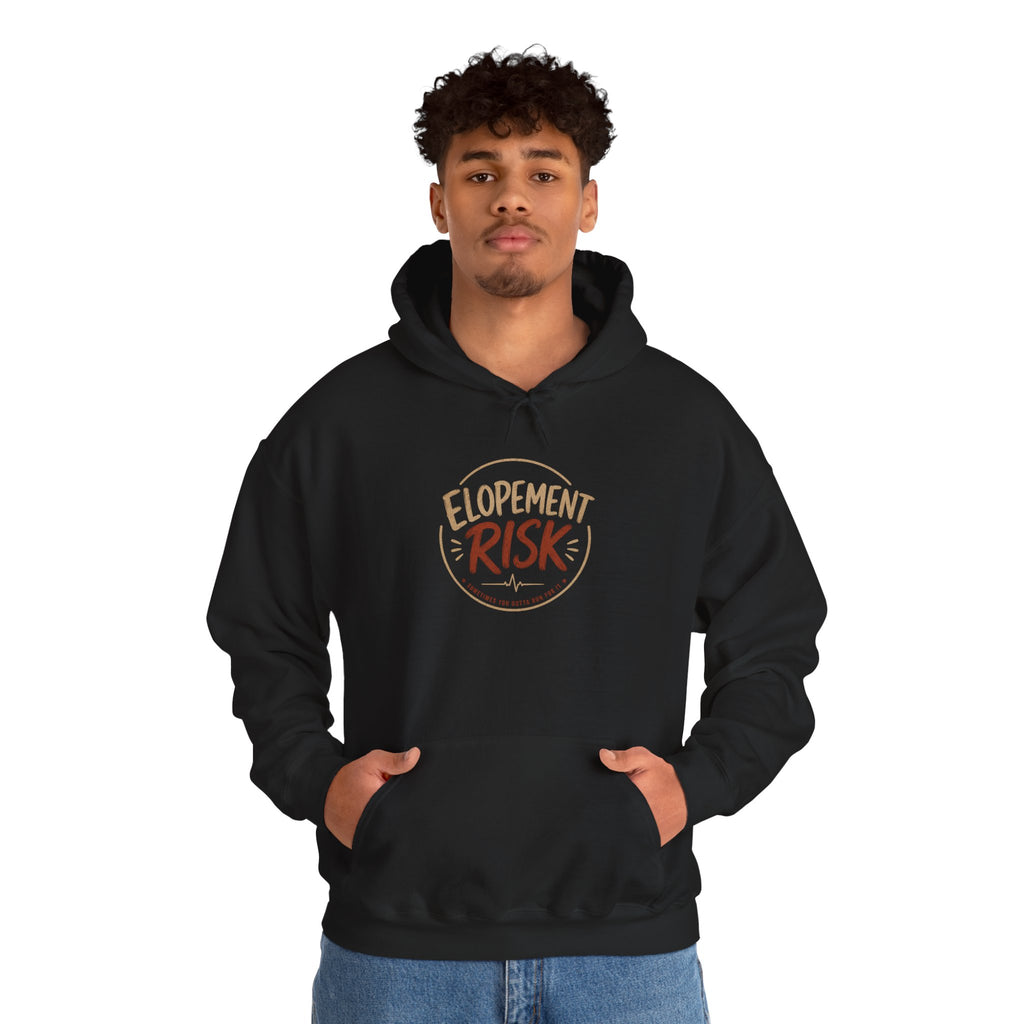 Hoodie - 'Elopement Risk' Cow Graphic Hoodie (Vintage Rodeo Stunt Poster)