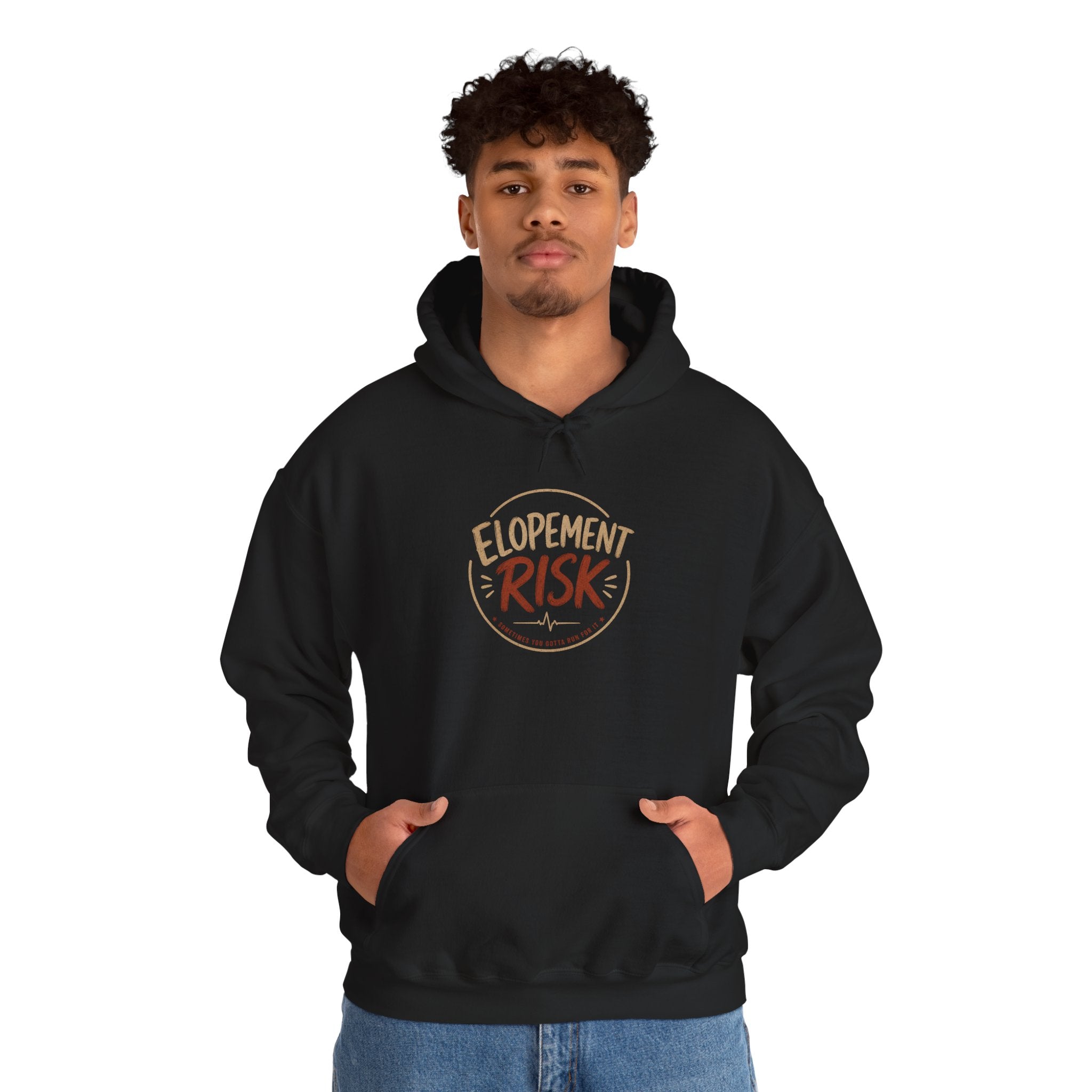 Hoodie - 'Elopement Risk' Cow Graphic Hoodie (Vintage Rodeo Stunt Poster)