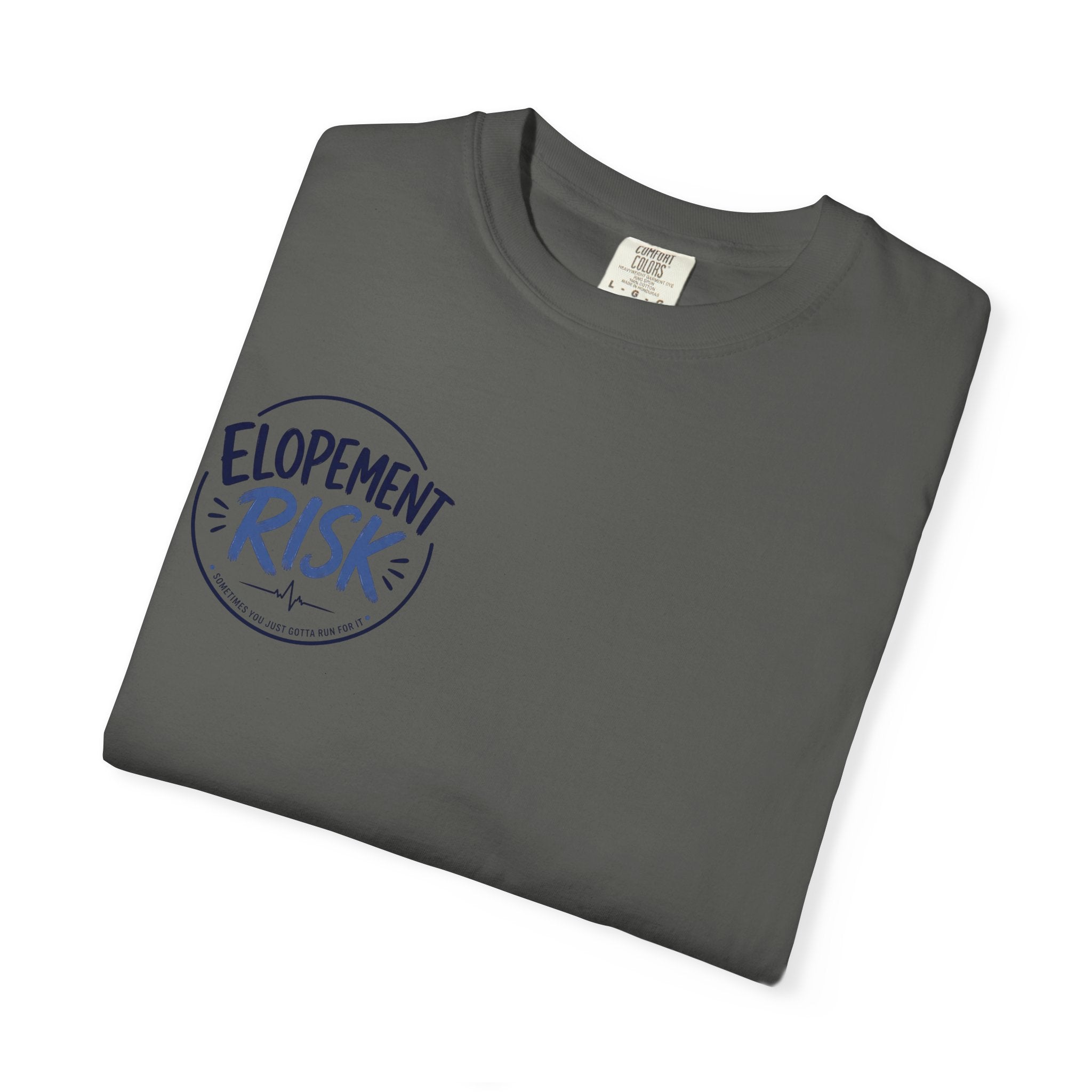Country Nurse T-Shirt — Rustic Nursing Shirt with 'Elopement Risk' Pocket Badge