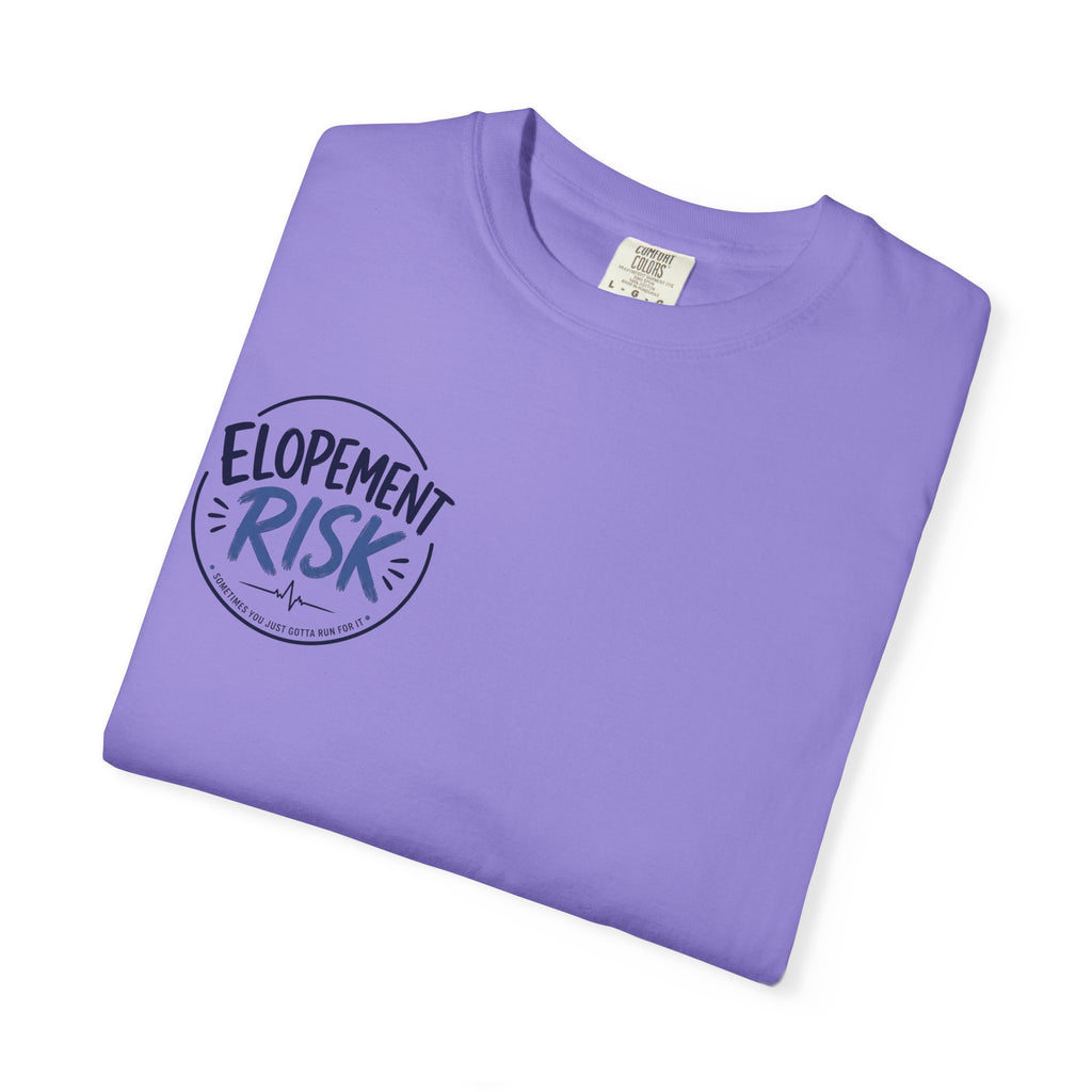 Country Nurse T-Shirt — Rustic Nursing Shirt with 'Elopement Risk' Pocket Badge