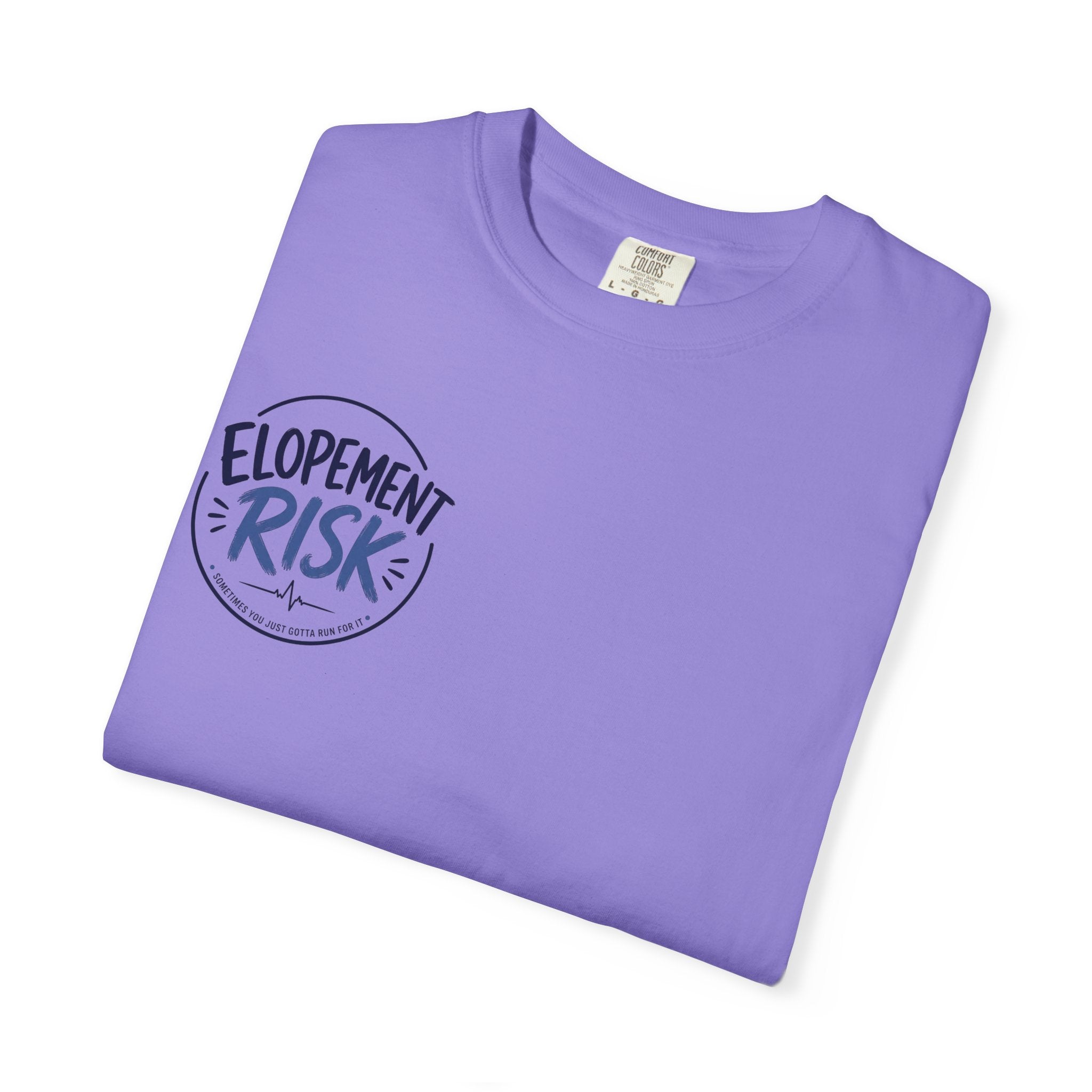 Country Nurse T-Shirt — Rustic Nursing Shirt with 'Elopement Risk' Pocket Badge
