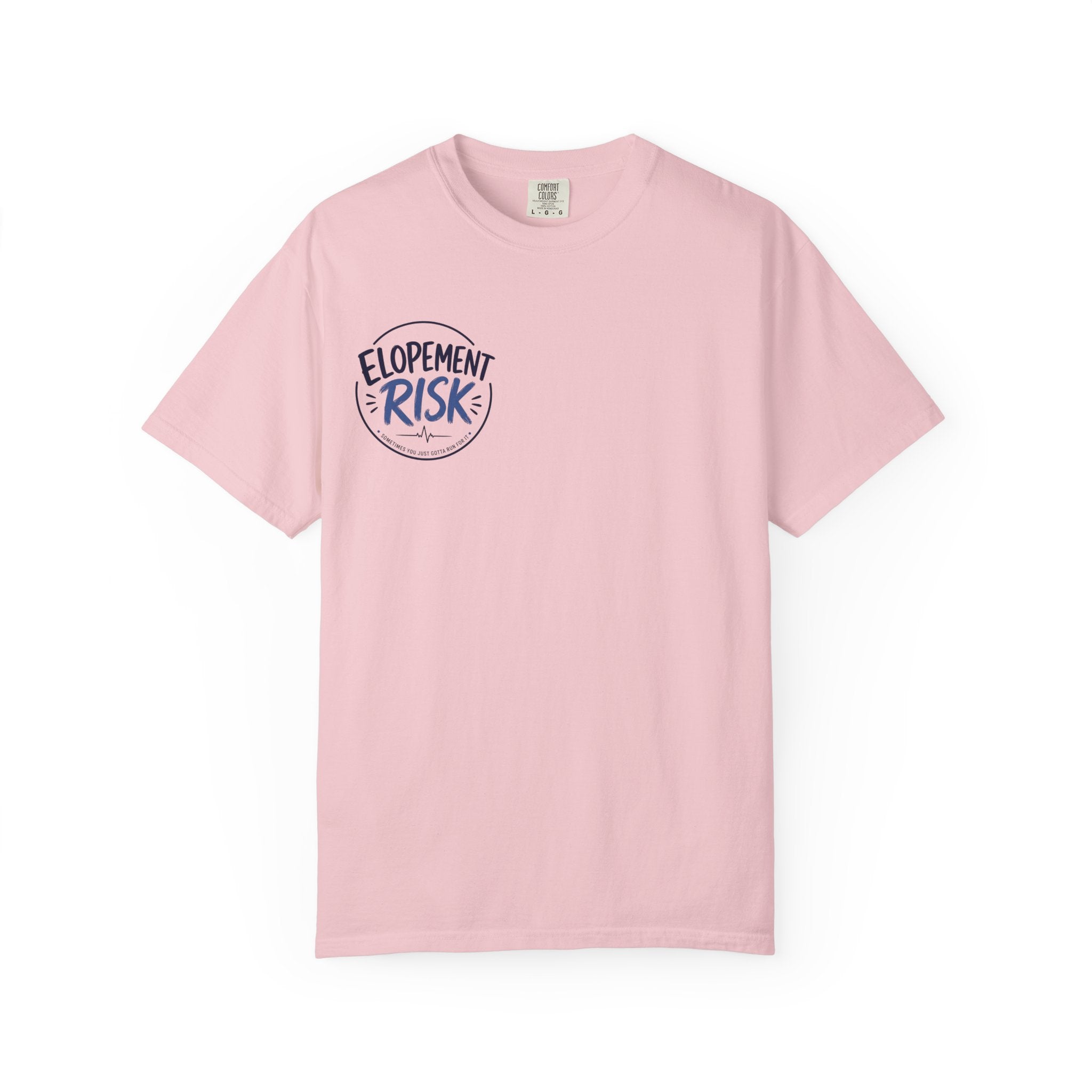 Country Nurse T-Shirt — Rustic Nursing Shirt with 'Elopement Risk' Pocket Badge