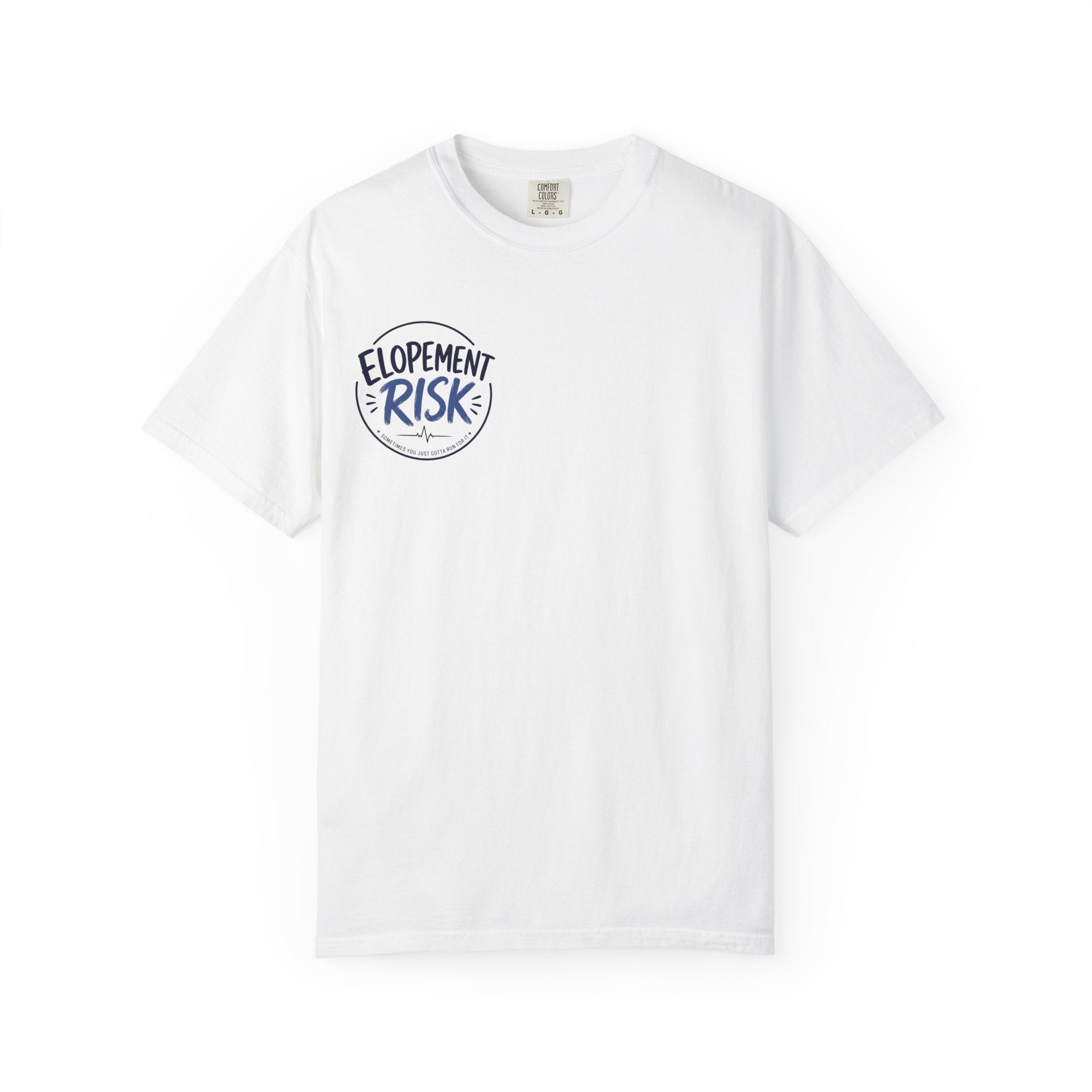 Country Nurse T-Shirt — Rustic Nursing Shirt with 'Elopement Risk' Pocket Badge