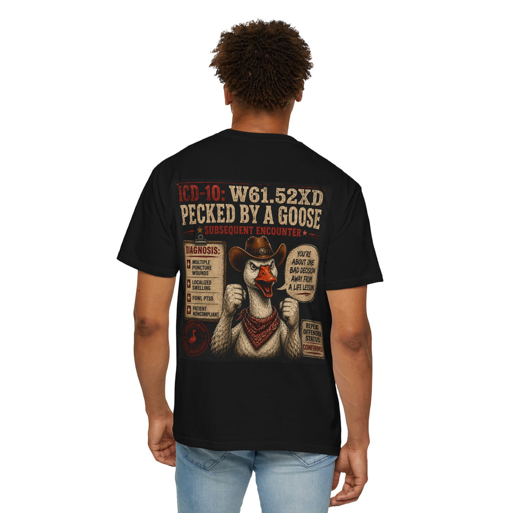 Pecked by a Goose T-Shirt — Funny Cowboy Goose Graphic Tee