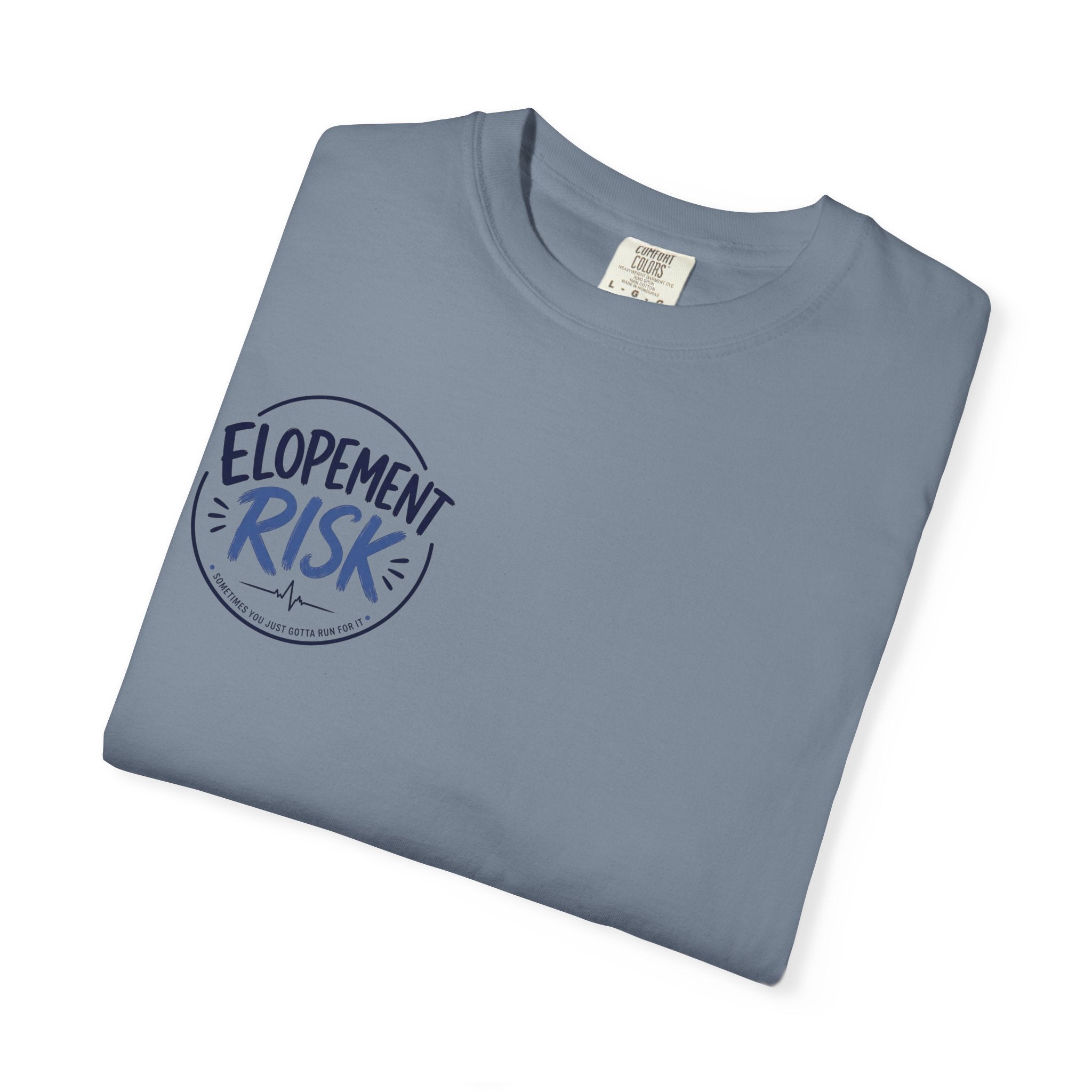 Country Nurse T-Shirt — Rustic Nursing Shirt with 'Elopement Risk' Pocket Badge