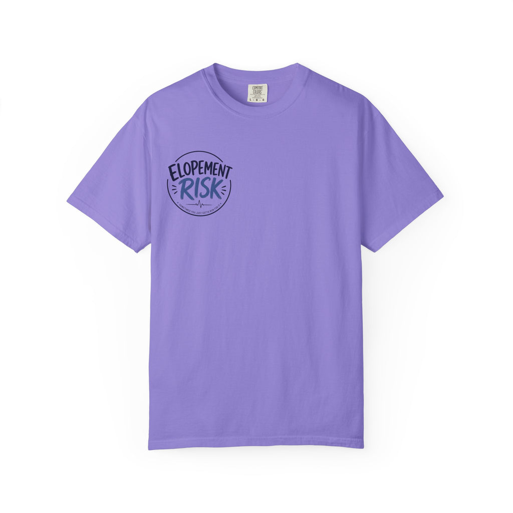 Country Nurse T-Shirt — Rustic Nursing Shirt with 'Elopement Risk' Pocket Badge