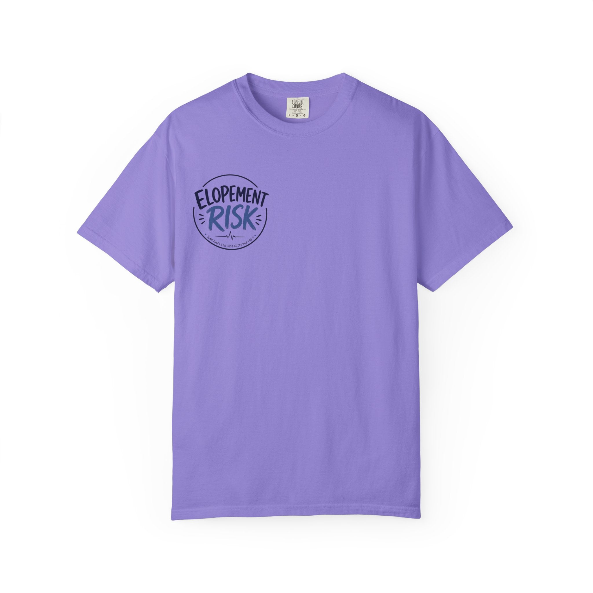 Country Nurse T-Shirt — Rustic Nursing Shirt with 'Elopement Risk' Pocket Badge