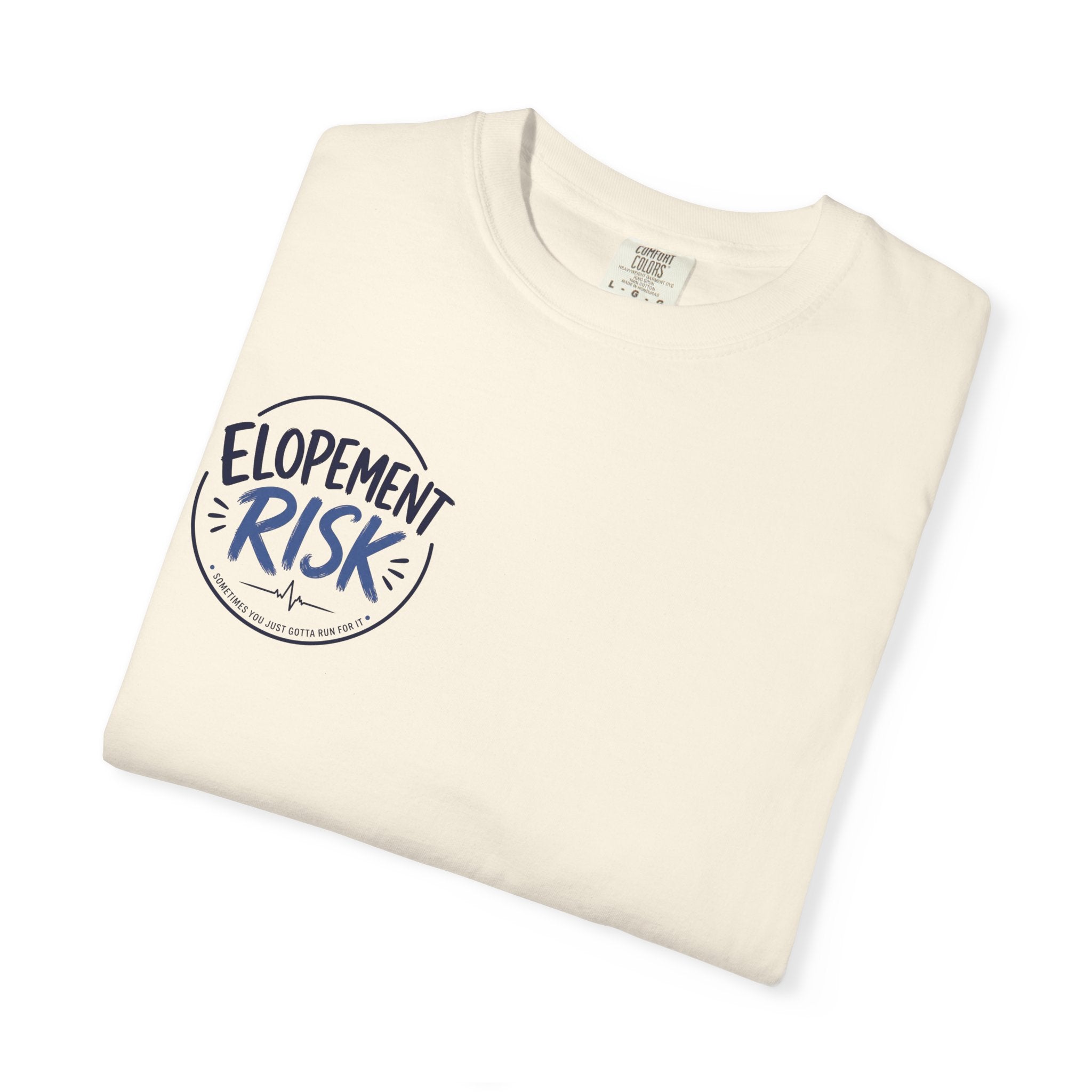 Country Nurse T-Shirt — Rustic Nursing Shirt with 'Elopement Risk' Pocket Badge