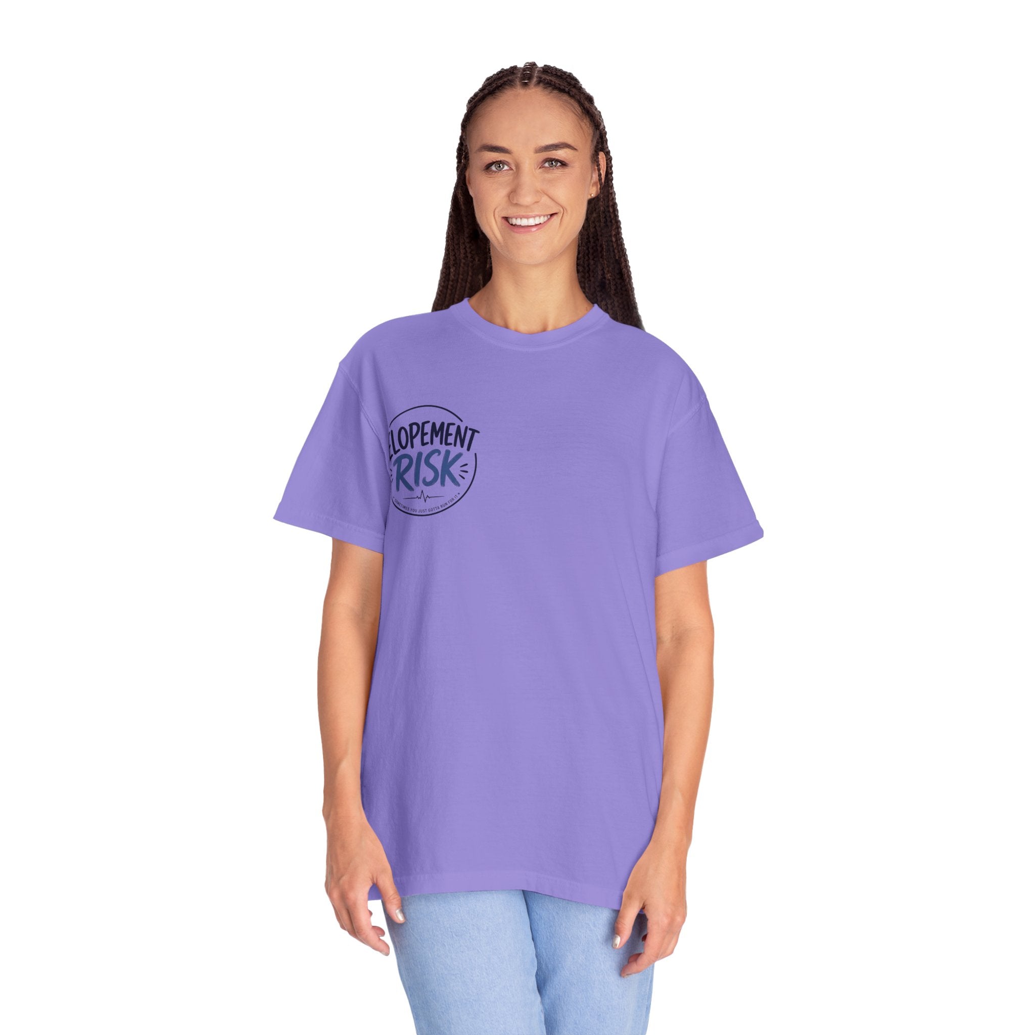 Country Nurse T-Shirt — Rustic Nursing Shirt with 'Elopement Risk' Pocket Badge