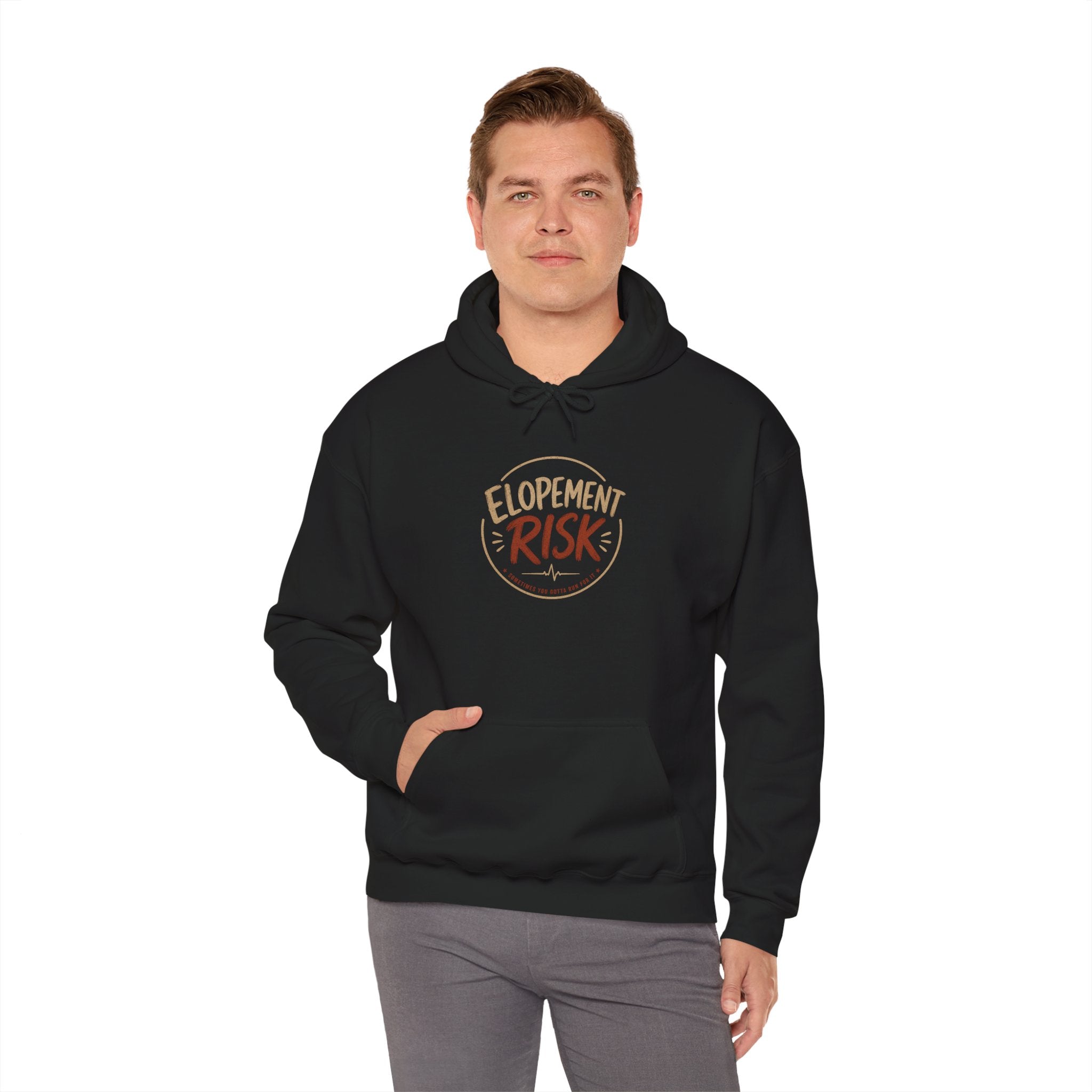 Hoodie - 'Elopement Risk' Cow Graphic Hoodie (Vintage Rodeo Stunt Poster)