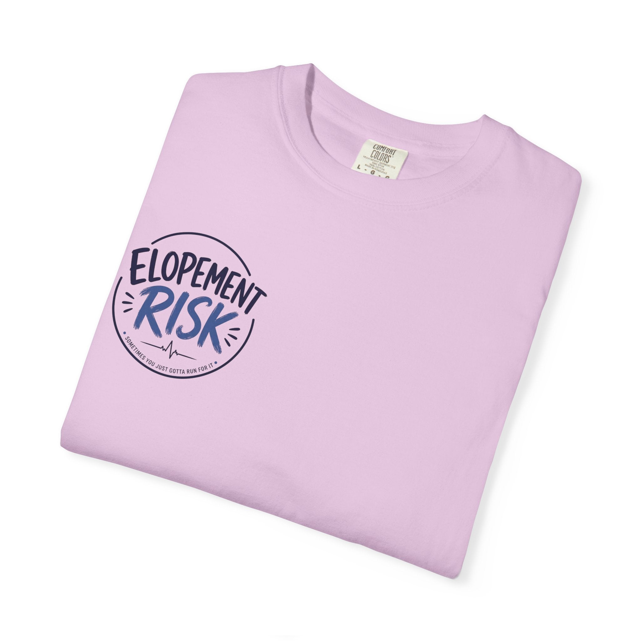 Country Nurse T-Shirt — Rustic Nursing Shirt with 'Elopement Risk' Pocket Badge
