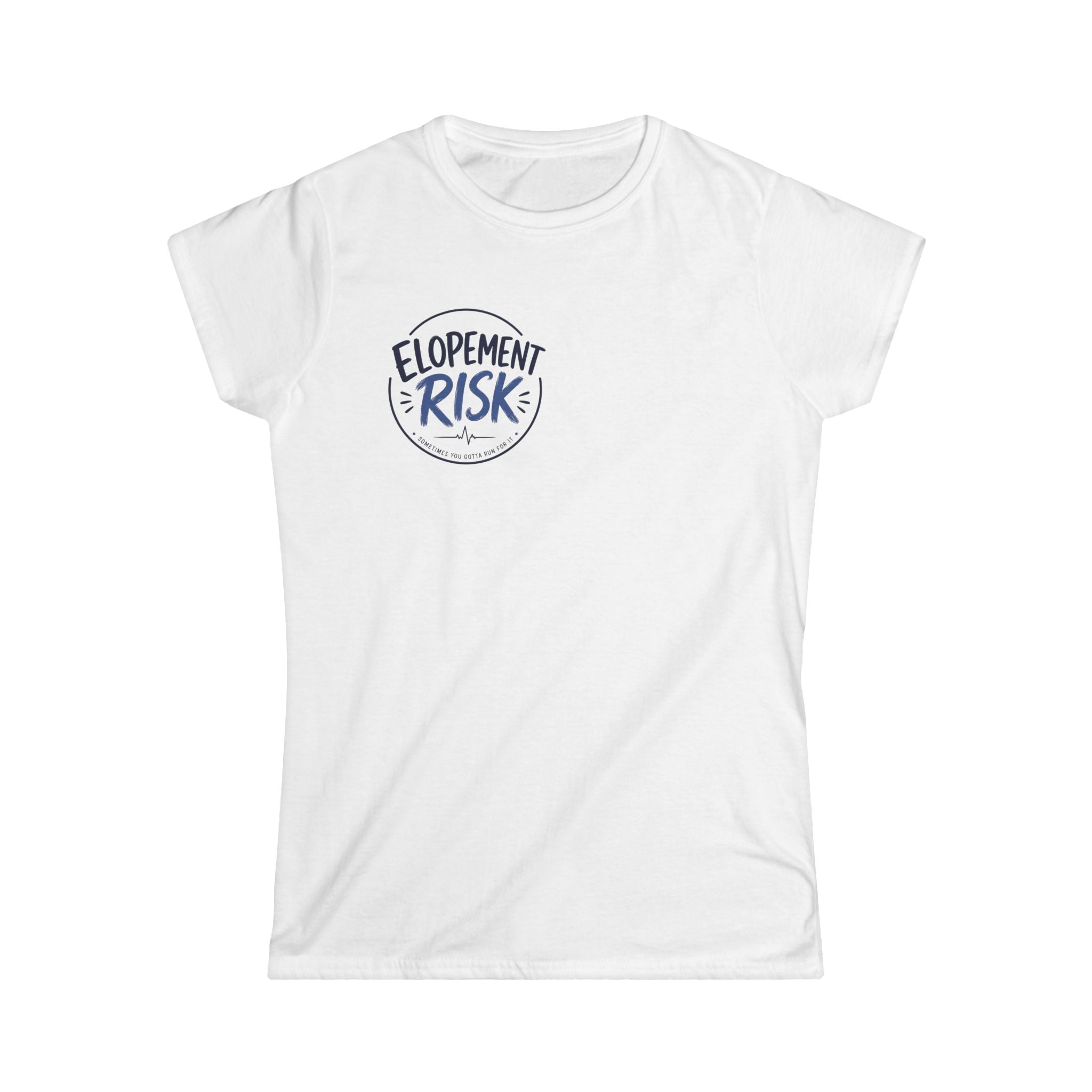 Women's Tee — "Elopement Risk" Struck By Cow Funny Nursing/Medical Humor Shirt