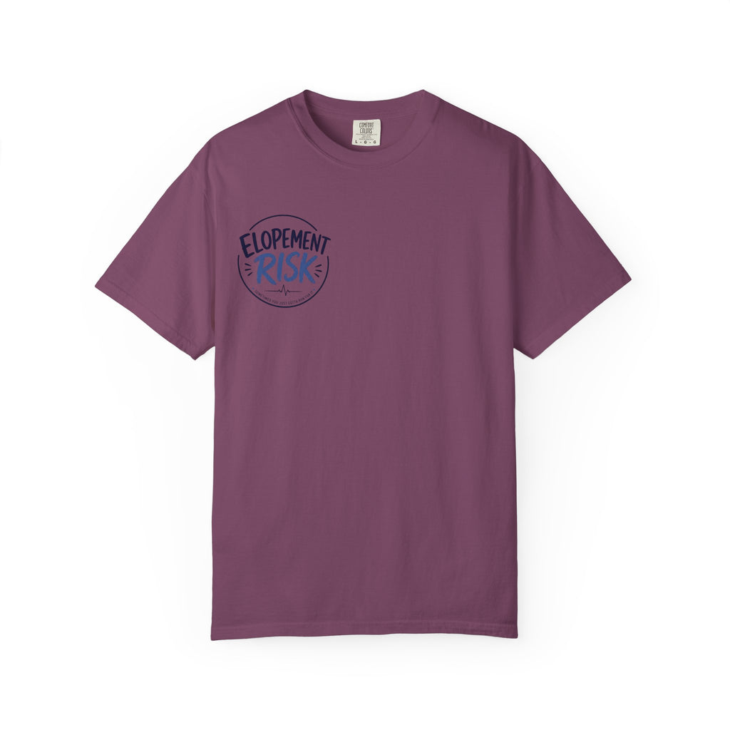 Country Nurse T-Shirt — Rustic Nursing Shirt with 'Elopement Risk' Pocket Badge