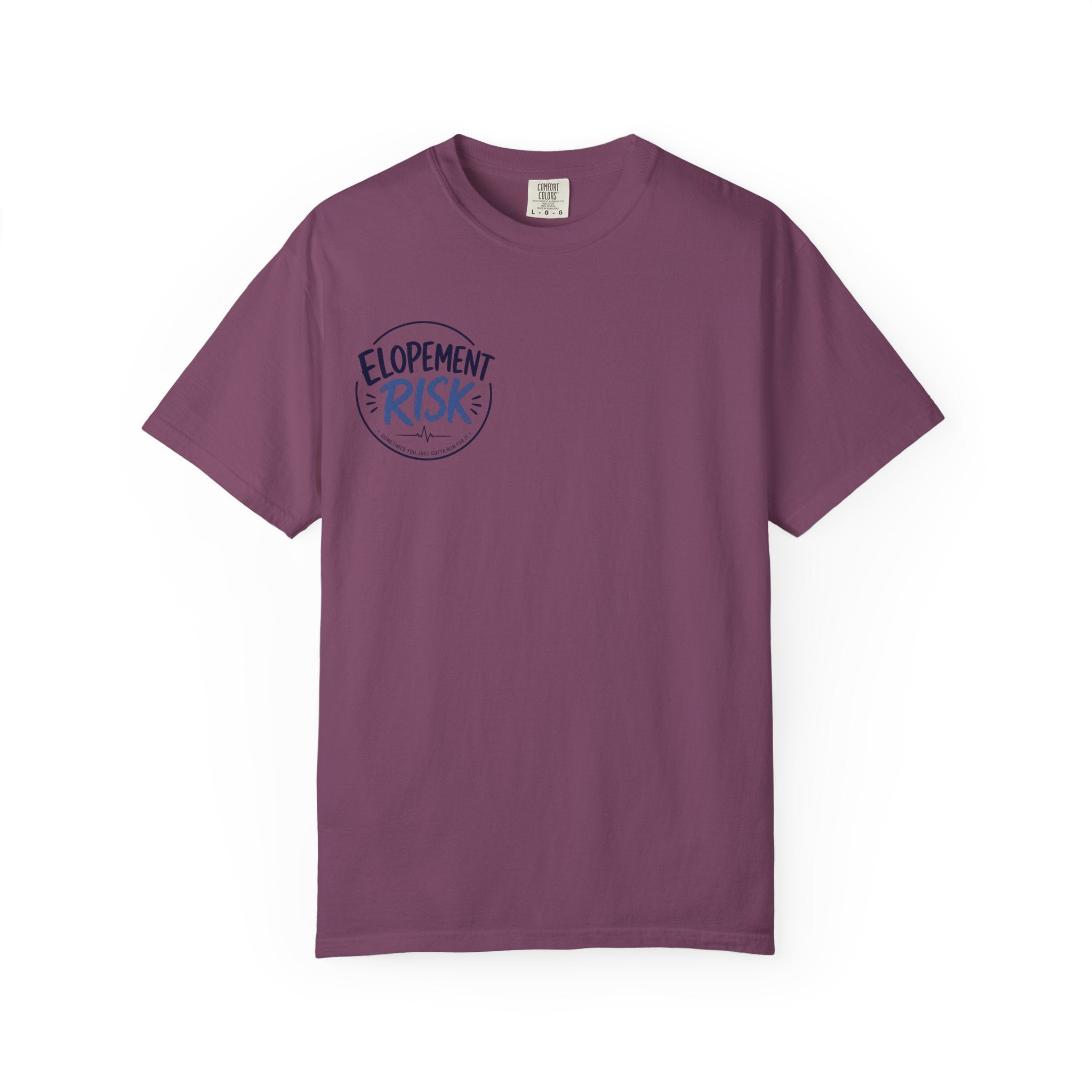 Country Nurse T-Shirt — Rustic Nursing Shirt with 'Elopement Risk' Pocket Badge