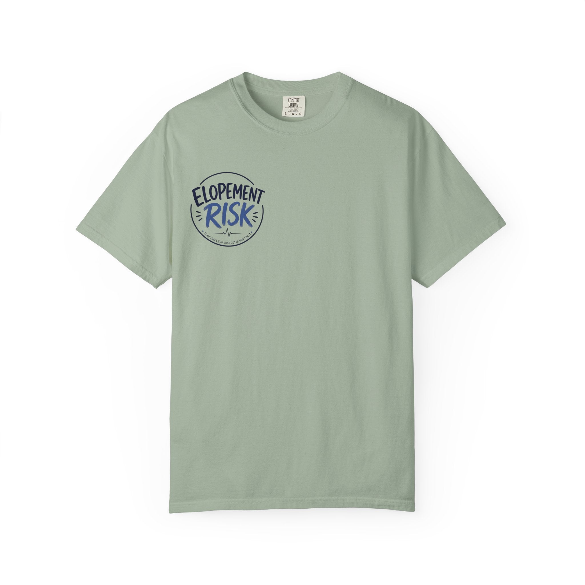 Country Nurse T-Shirt — Rustic Nursing Shirt with 'Elopement Risk' Pocket Badge