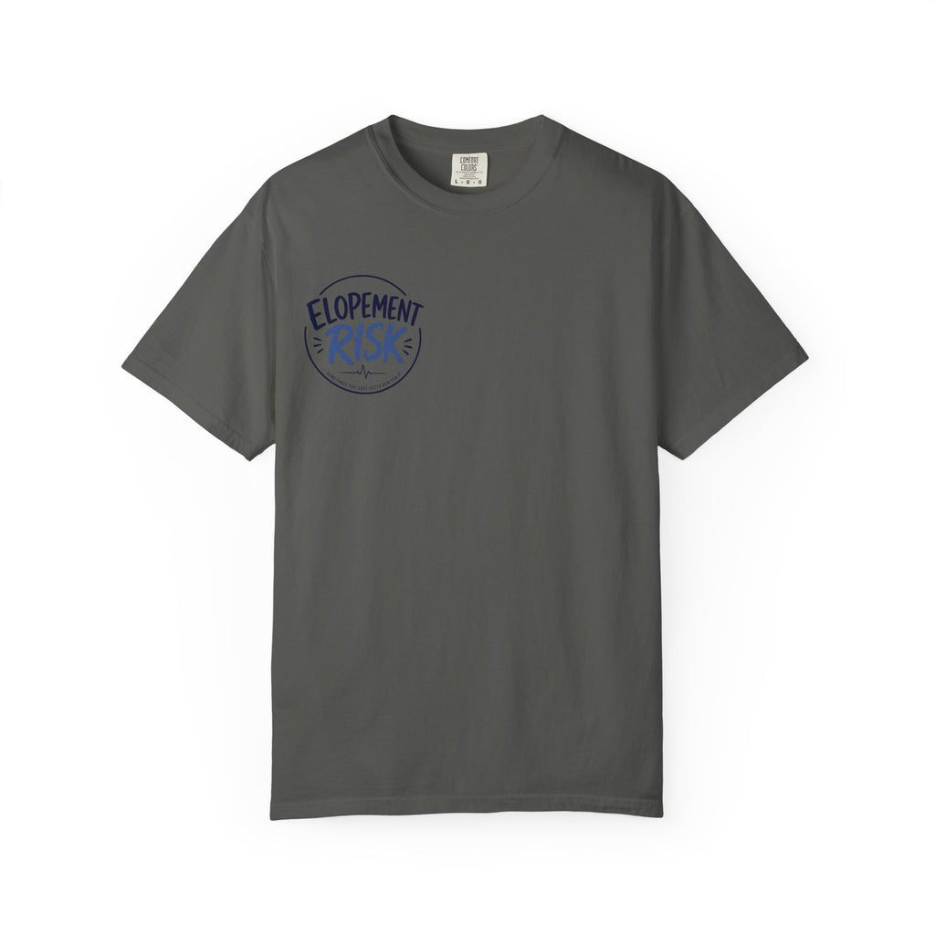 Country Nurse T-Shirt — Rustic Nursing Shirt with 'Elopement Risk' Pocket Badge