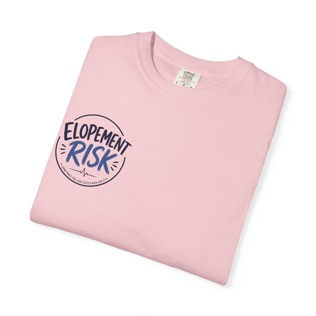 Country Nurse T-Shirt — Rustic Nursing Shirt with 'Elopement Risk' Pocket Badge
