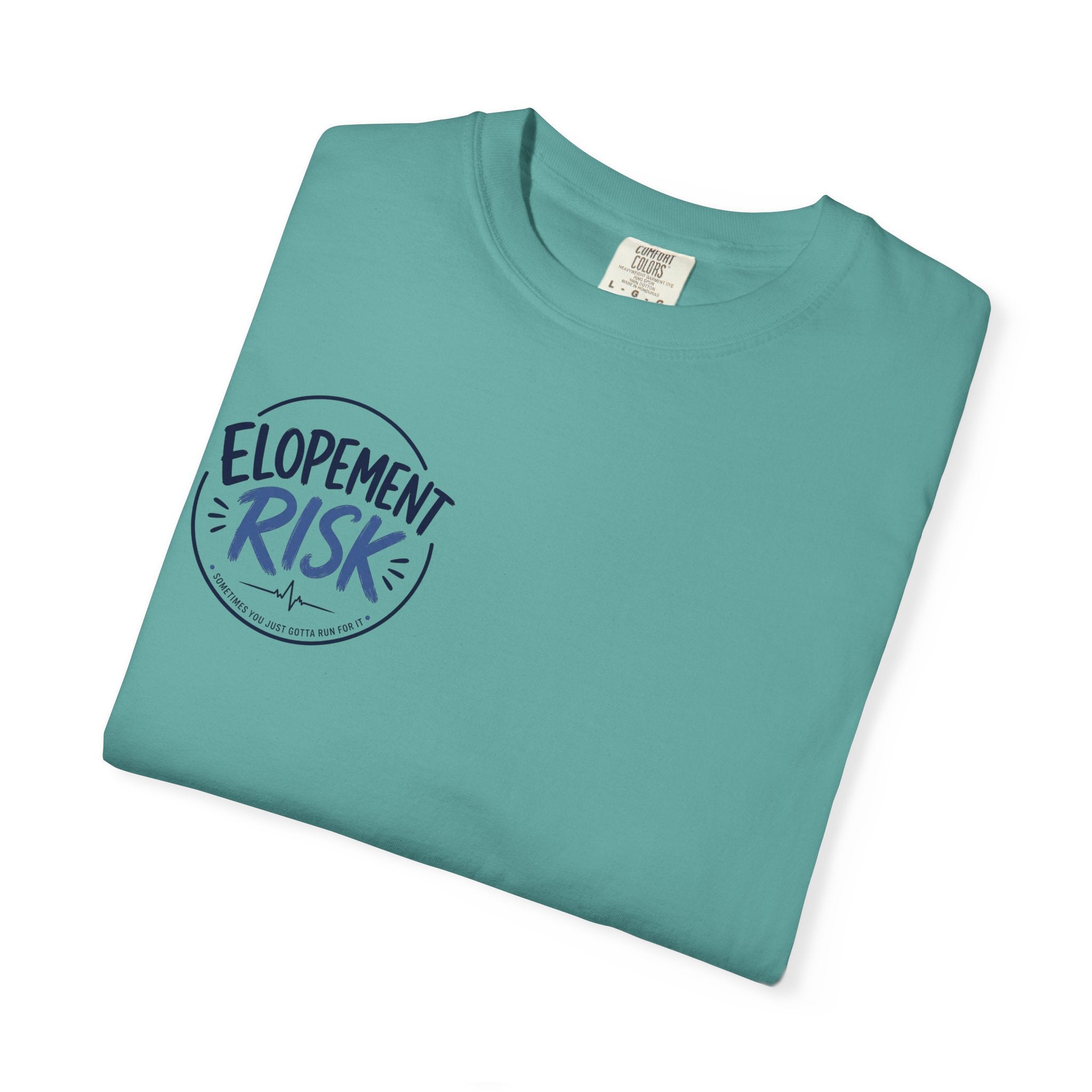 Country Nurse T-Shirt — Rustic Nursing Shirt with 'Elopement Risk' Pocket Badge