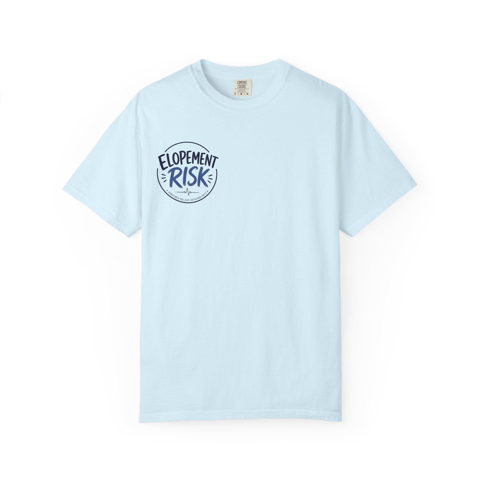 Country Nurse T-Shirt — Rustic Nursing Shirt with 'Elopement Risk' Pocket Badge